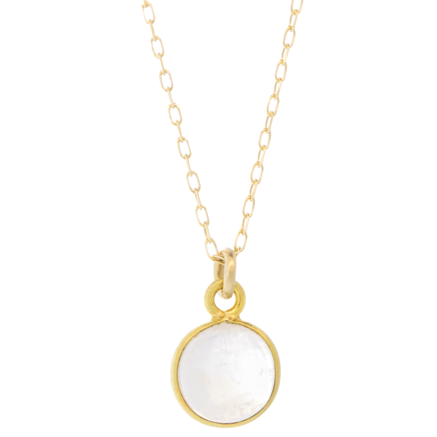 Margaret Solow: Necklace, 18K Pendant/14K Chain, Moonstone
