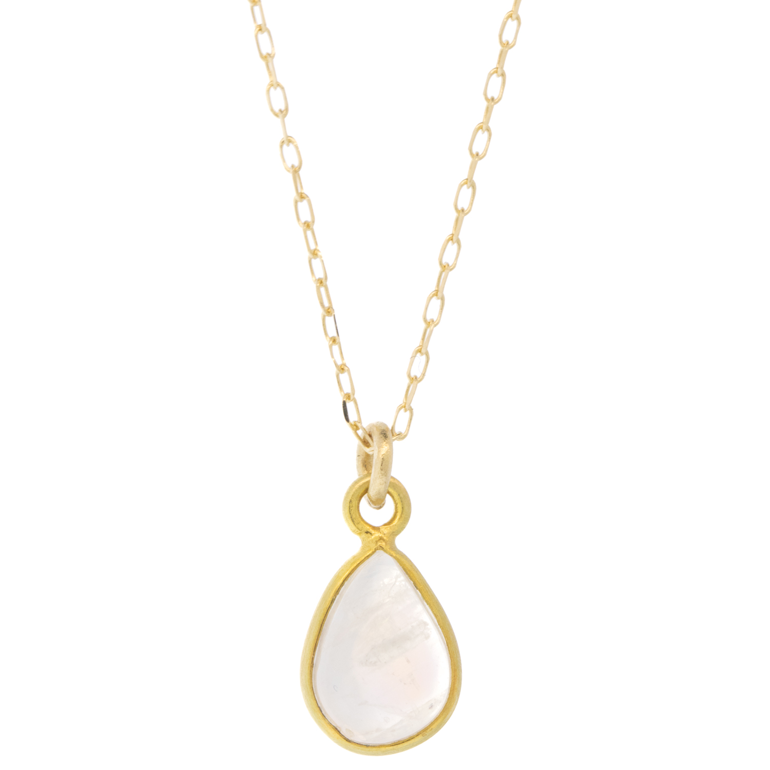 Margaret Solow: Necklace, 18K Pendant/14K Chain, Moonstone