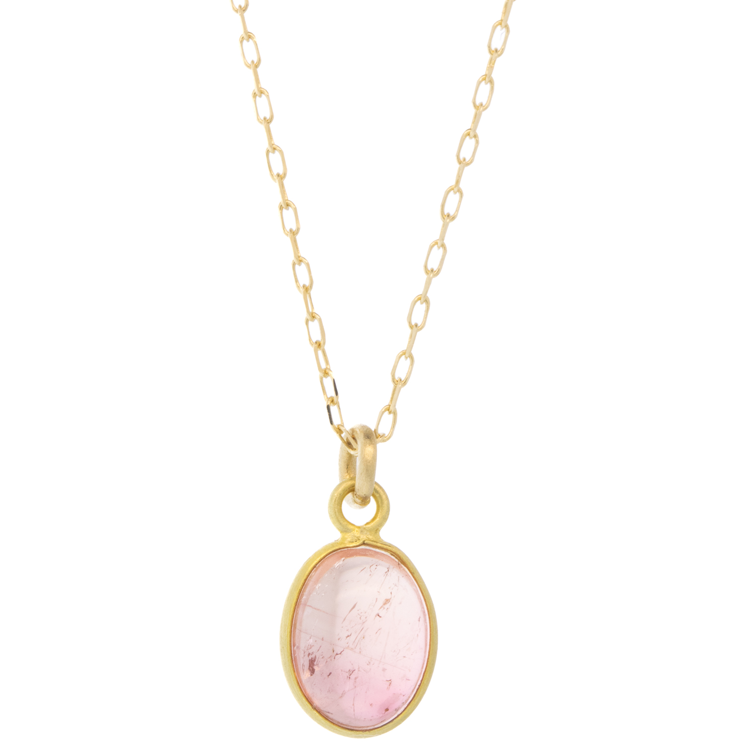 Margaret Solow: Necklace, 18K Pendant/14K Chain, Pink Tourmaline
