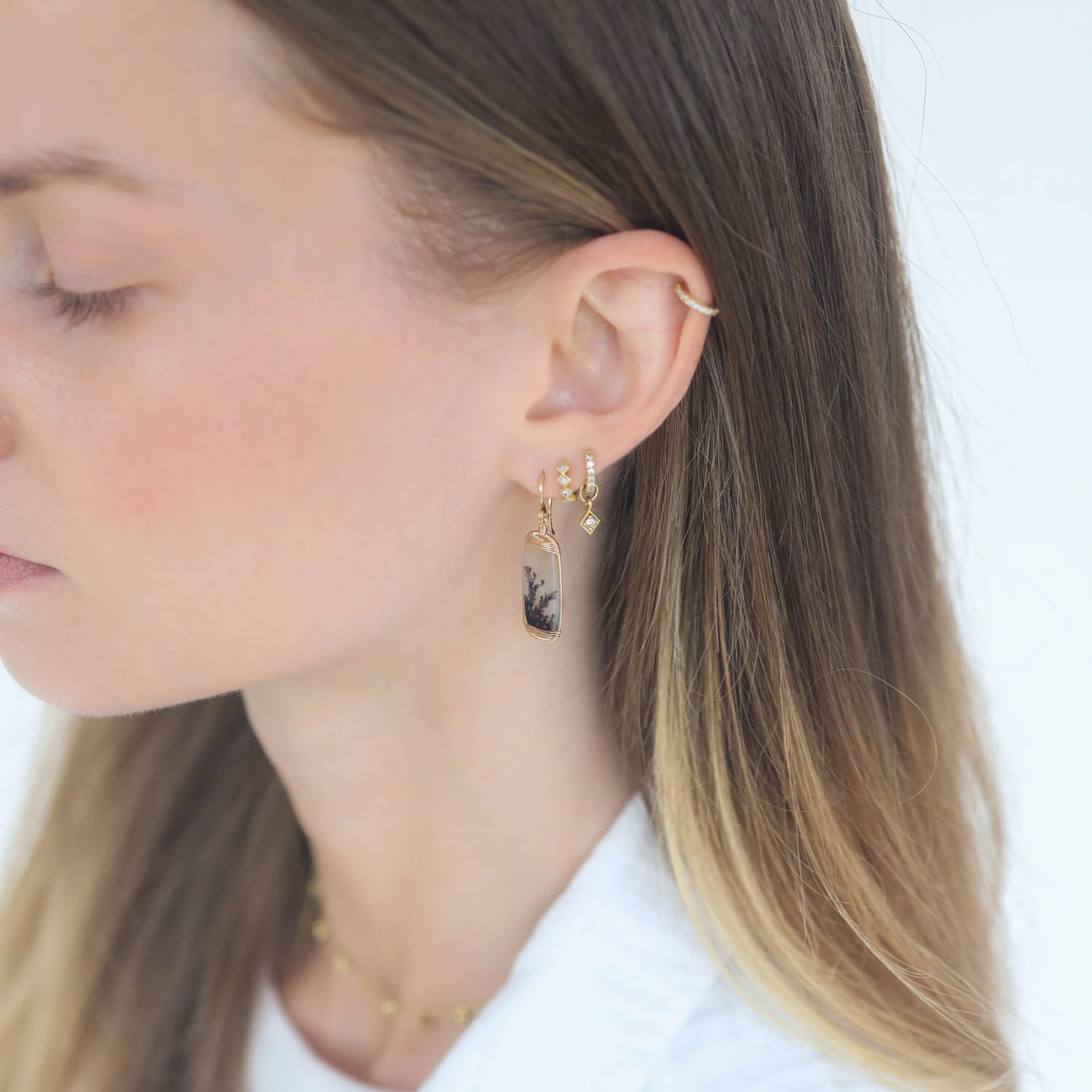 Dana Kellin Fine: Earrings, 14K, Dendritic Agate