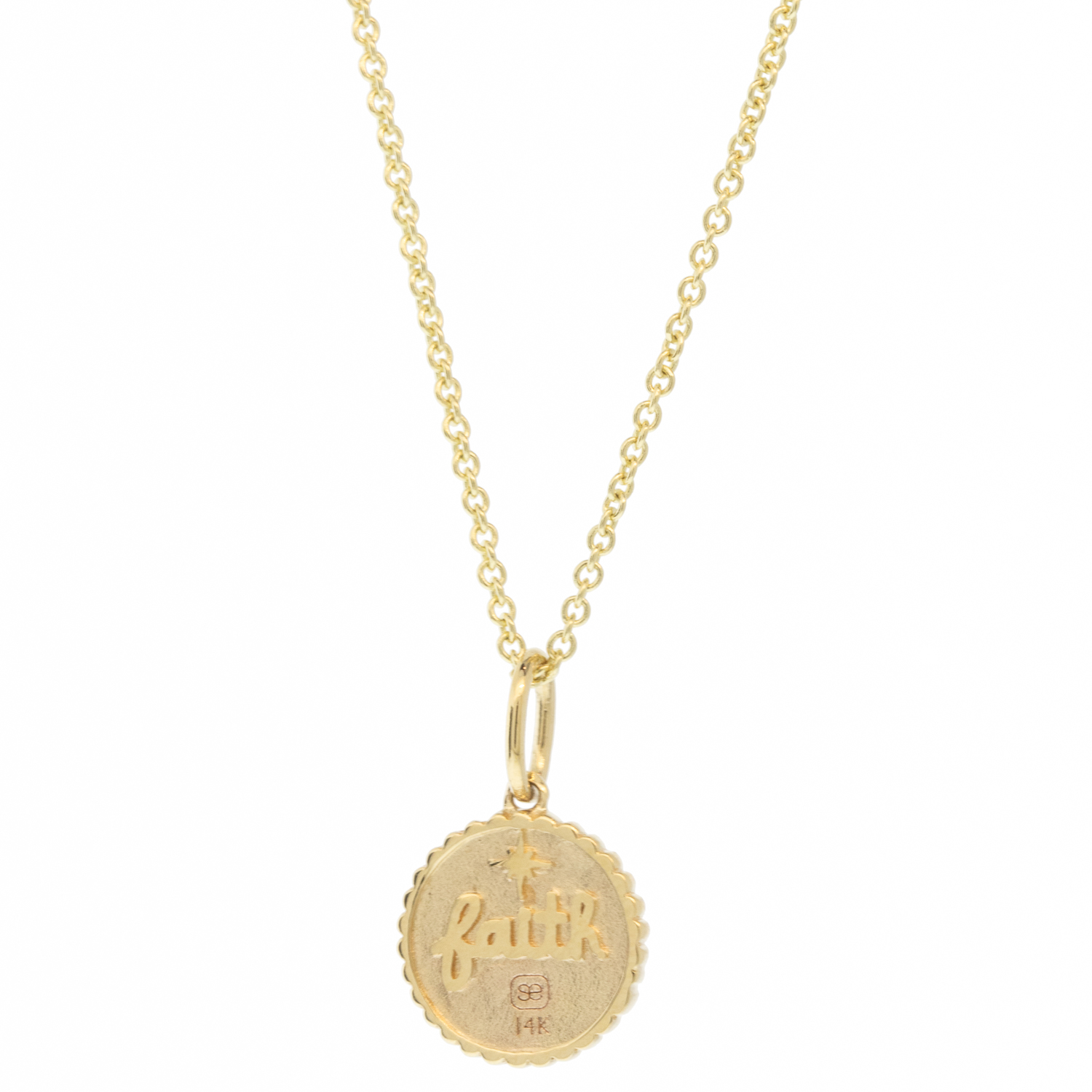 Sydney Evan: Necklace, Tiny Cross Coin Charm On 18" Light Tiffany Chain