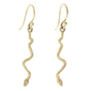 Victoria Cunningham : Earrings, Snake Dangles,14k