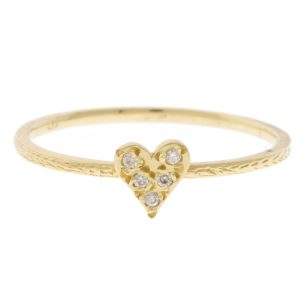 Victoria Cunningham: 14k tiny pave dia heart ring