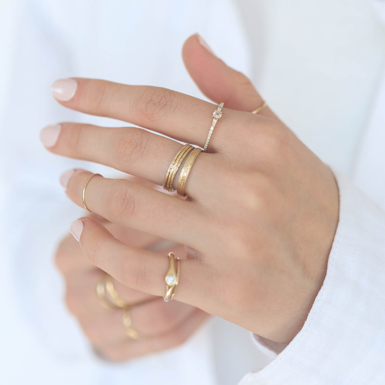 ILA:Petite Parson ring in diamonds,0.26ct,14k Recycled Gold