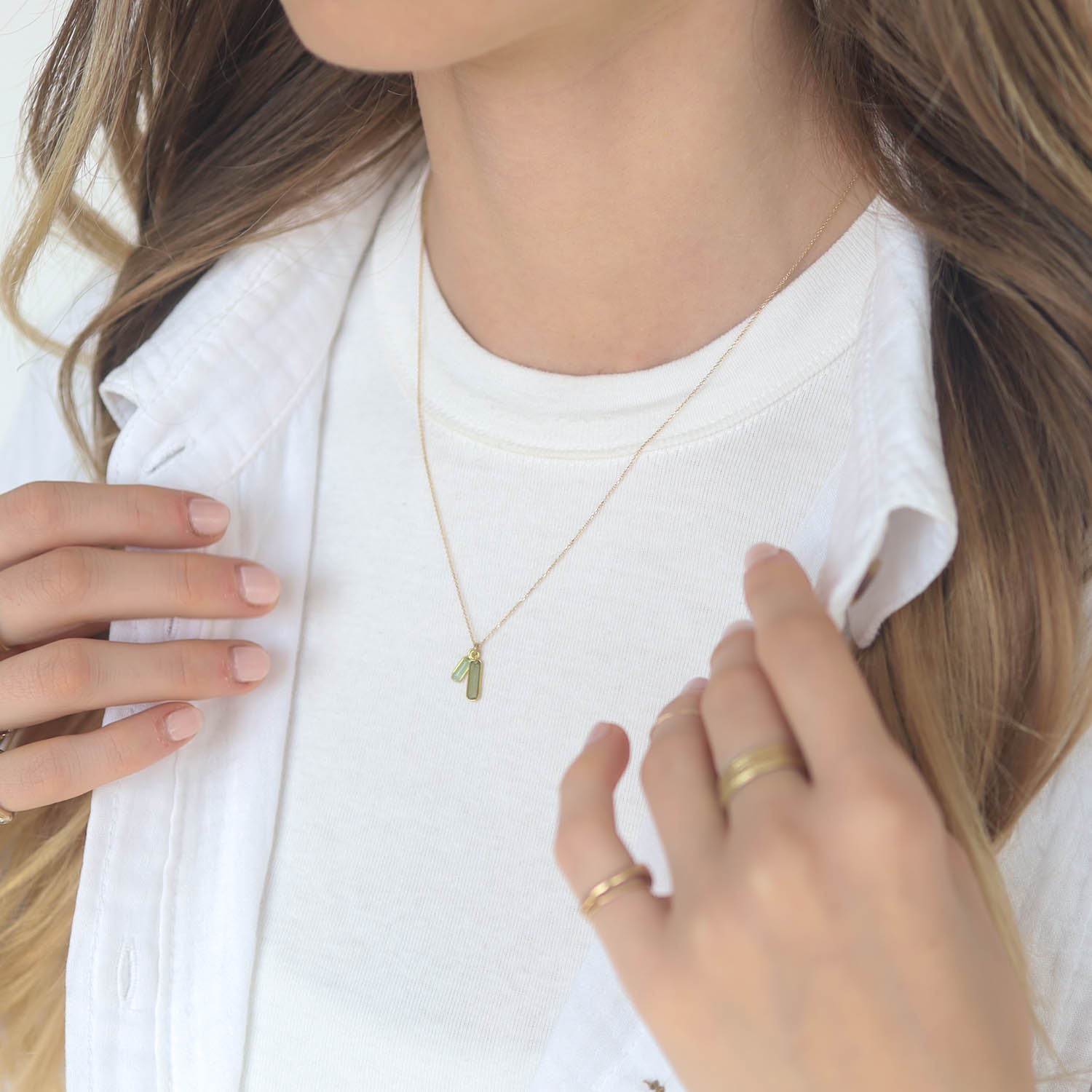 Margaret Solow: Necklace,14k chain,Tourmaline & Sapphire 18k