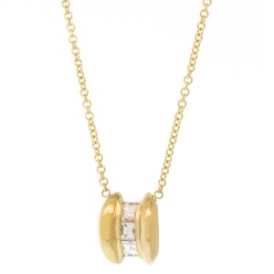 Lizzie Mandler: Necklace, Anchor Carre Pendant, .28 ctw, 18K, 16"