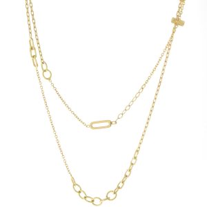Sweet Pea: Studio 375 Necklace with Layered Chain, 9k yg