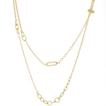 Sweet Pea: Studio 375 Necklace with Layered Chain, 9k yg
