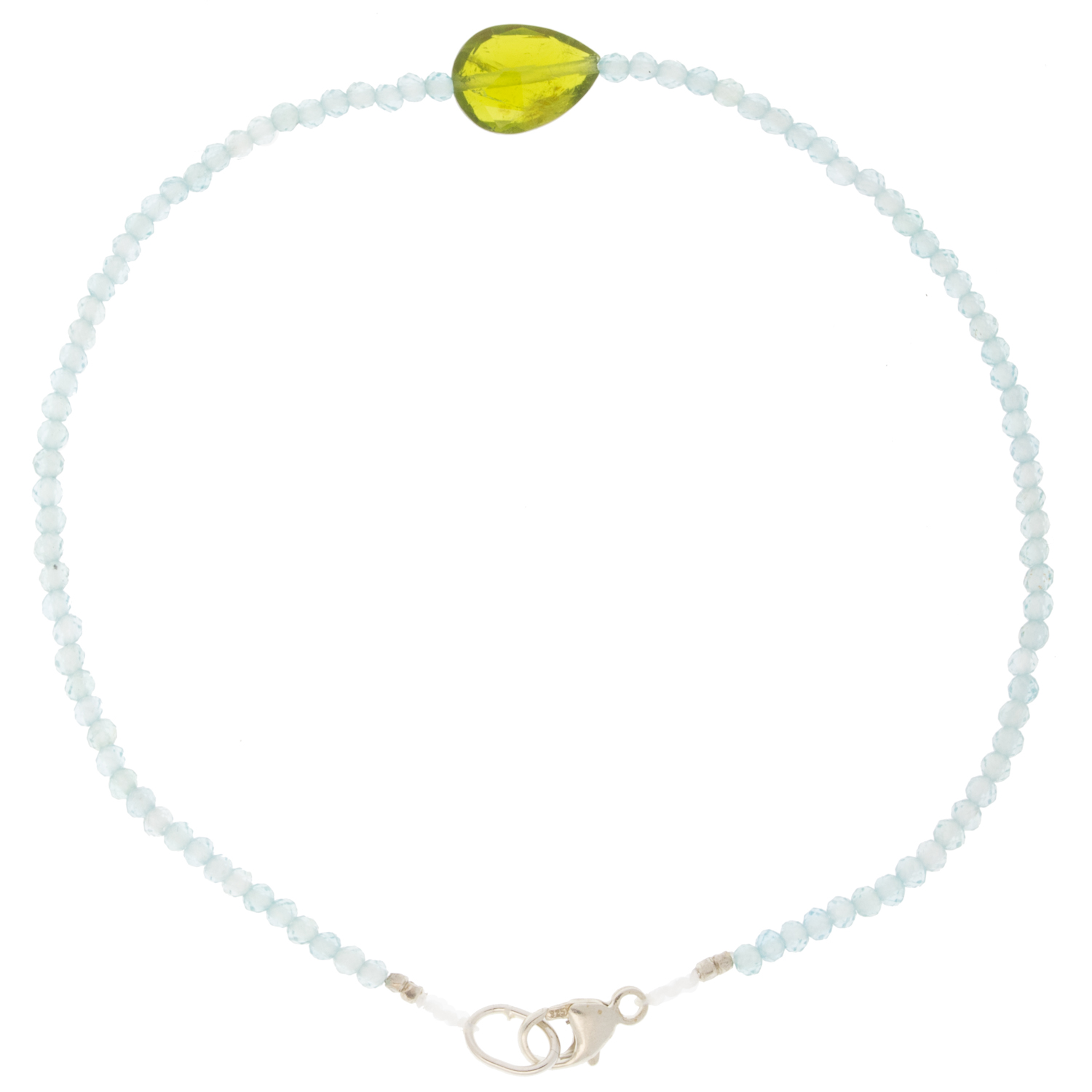 Margaret Solow:Bracelet,SS Clasp,Apatite & Tourmaline