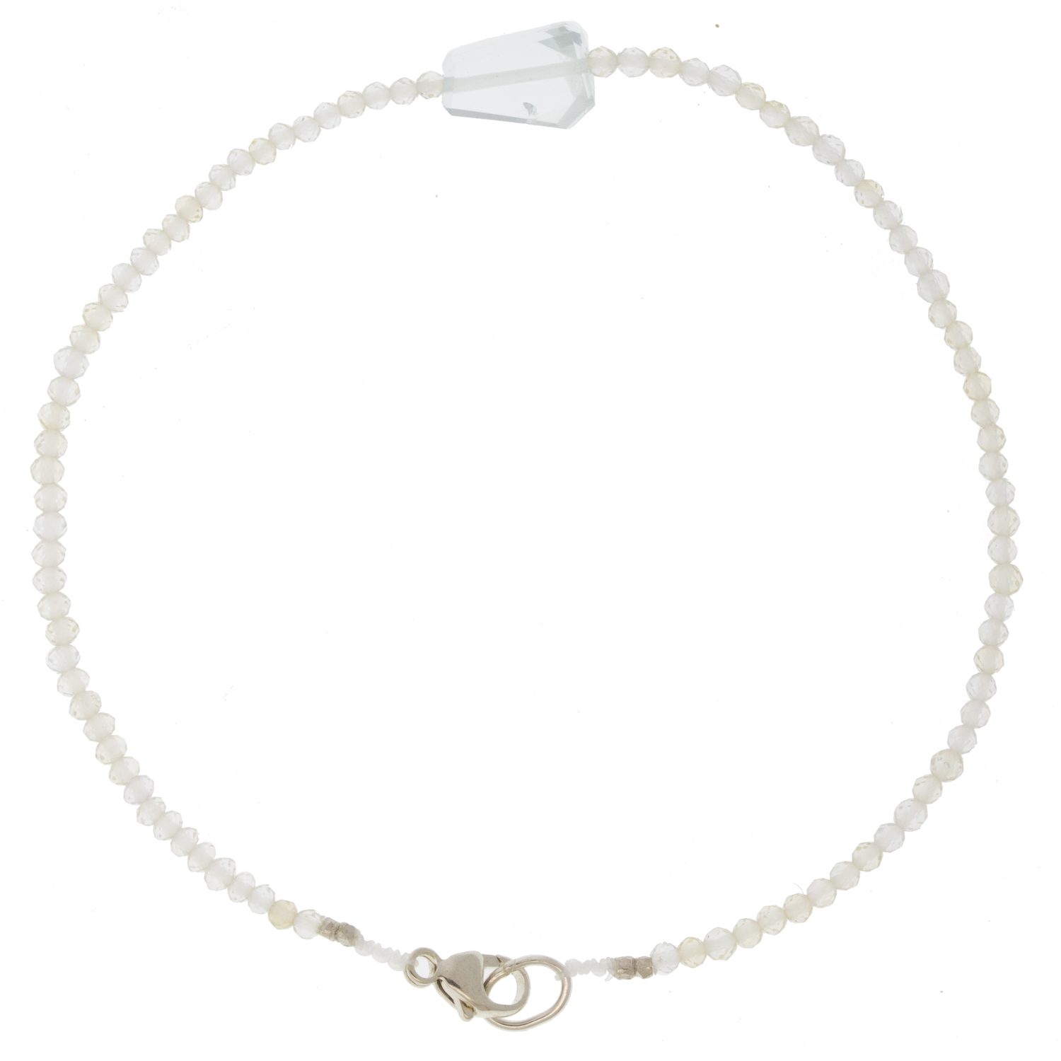 Margaret Solow:Bracelet,SS Clasp,Lemon topaz & Aquamarine, 7" 1/4" x 7/16"