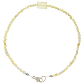 Margaret Solow: Bracelet, SS Clasp,7',Multi gemstone beads & Beryl