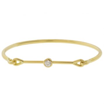 Tura Sugden:Needle Eye Cuff,Antique diamond solitaire,18k yg,Size Small