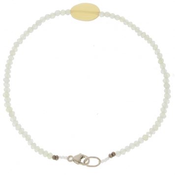 Margaret Solow:Bracelet,SS Clasp,Prenhite & Opal 7", 1/4" x 3/8"