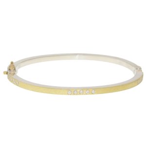 Rene Escobar :Bangle,ARIA,2.5 MM,YG front SS Back,diamonds on both sides 0.60CT
