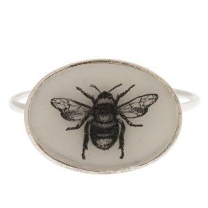 Anzu: Basic Ring-Sterling silver-Oval setting: Bee size 6.5, measures 7/16" x 9/16"