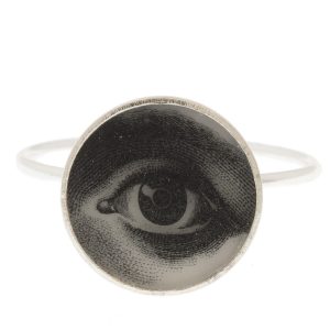 Anzu: Basic Ring-Sterling silver-Round setting: Lovers Eye size 6.5, 1/2" in diameter