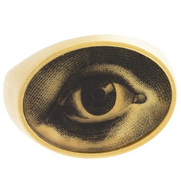 Anzu:  Horizontal Oval Signet Ring-Gold vermeil: Lovers Eye, size 6.5, 9/16" x 3/4"