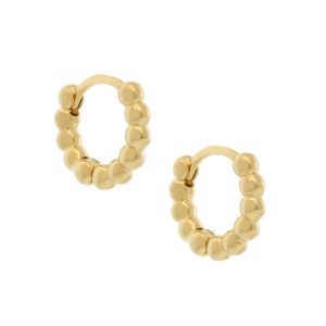 Tai: 12MM (Outside diameter), Width: 2.5 mm- Gold plated seed huggie earrings