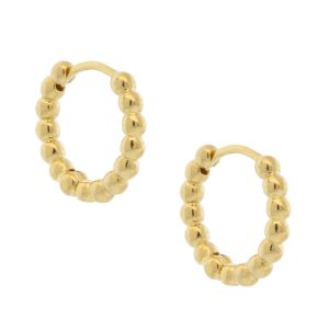 Tai: Outside diameter: 15MM, Width: 2.5MM- Gold plated seed huggie earrings