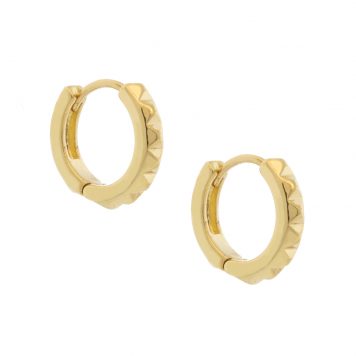 Tai: Outside diameter: 12MM; Width: 2.5MM - Gold spiked huggie earrings