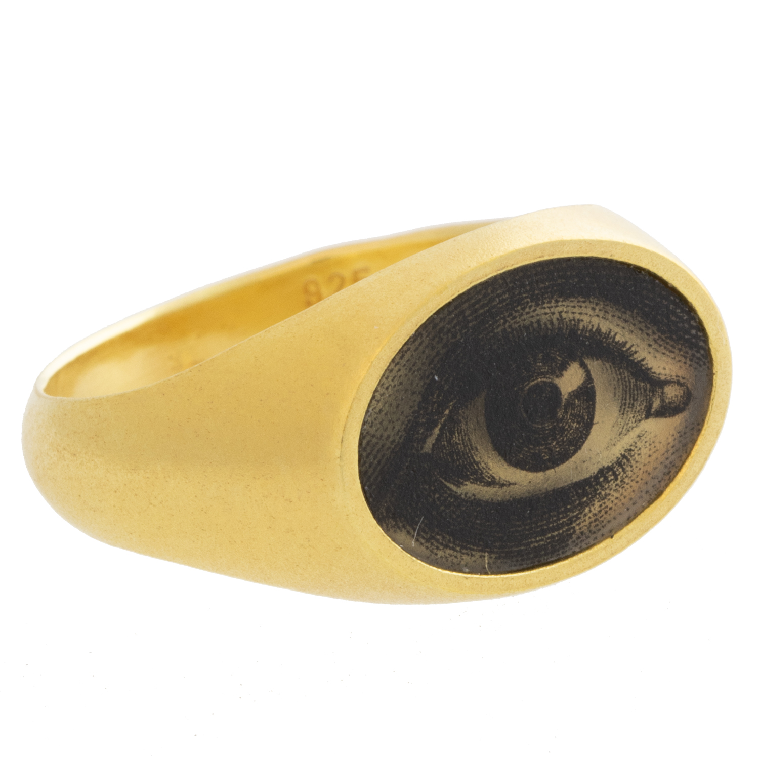 Anzu: Mini Oval Signet Ring-Gold vermeil: Lovers Eye, size 6.5, 7/16" x 9/16"