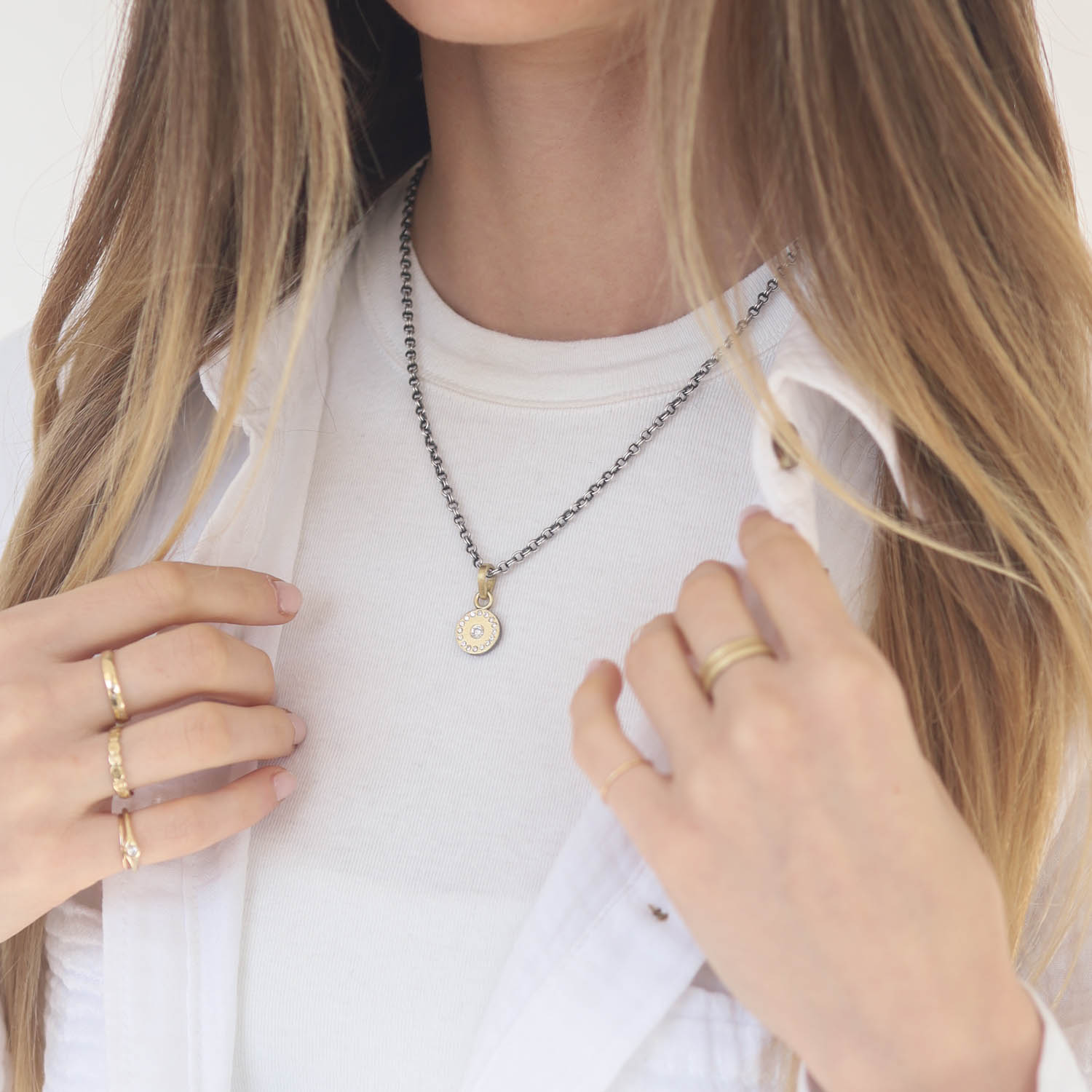Rene Escobar Trunk Show:Necklace,round pendant .32ct