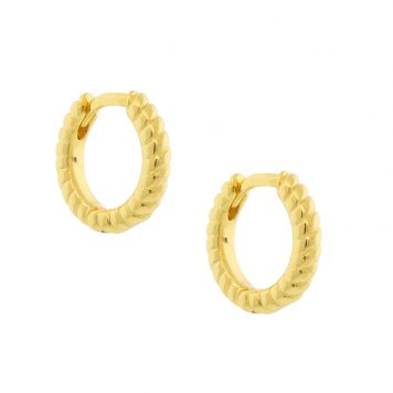 Tai: Gold braided huggie earrings