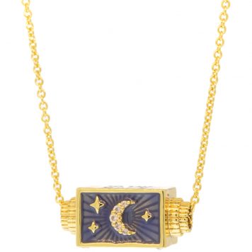 Tai:  Gold simple chain necklace with spinner - "to the moon and back"