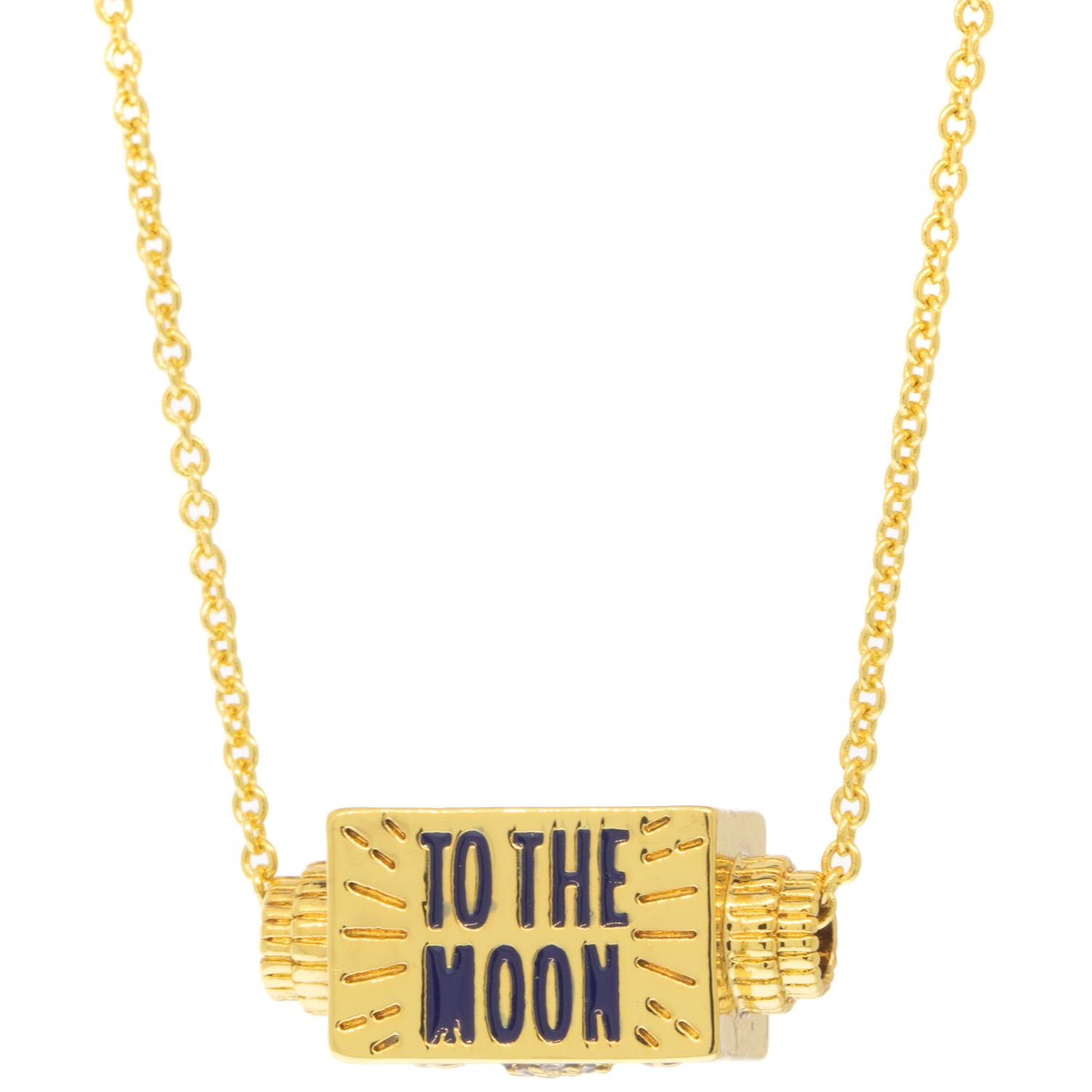 Tai: Gold simple chain necklace with spinner - "to the moon and back"