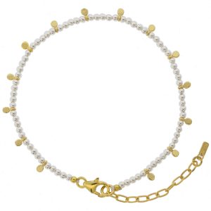 Tai:  925 Silver mini beads with gold brass disc charm and tassel