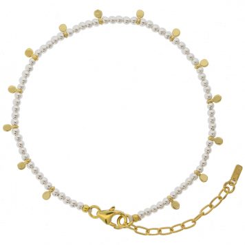 Tai:  925 Silver mini beads with gold brass disc charm and tassel