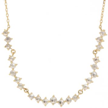 Celine Daoust:Necklace,23 Round rose cut diamonds,prong setting,40cm,14k gold