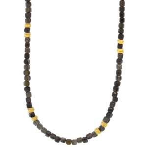 Lulu: Nox Necklace, Grey Cat's Eye,  16" - 18" in length