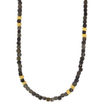 Lulu: Nox Necklace, Grey Cat's Eye,  16" - 18" in length