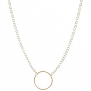 Jane Hollinger: Tiny circle necklace SS & 14K