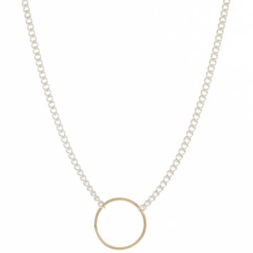 Jane Hollinger: Tiny circle necklace SS & 14K