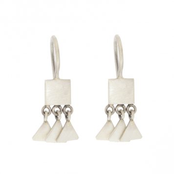 Jane Diaz: Tiny Square with Triangle Dangles SS, 7/8" x 5/16" including earwire