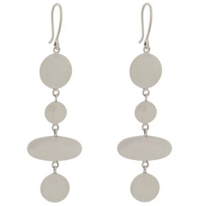 Jane Diaz : Disc and Eclipse Drops- Sterling Silver