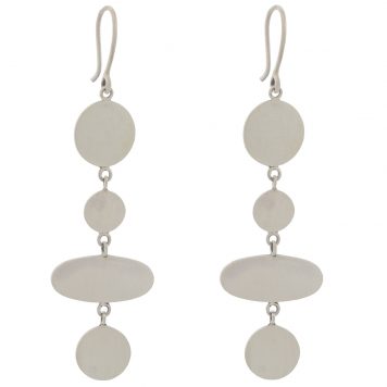 Jane Diaz : Disc and Eclipse Drops- Sterling Silver