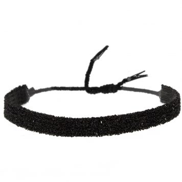 Marie Laure Chamorel: Bracelet, 925 Sterling Silver, Silk Yarn, color: Black Silver Black