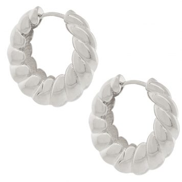 Tai: Silver Graduated Roped Huggies, 20mm