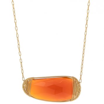 Dana Kellin Fine: Necklace, 14K, Horizontal Wrapped Carnelian