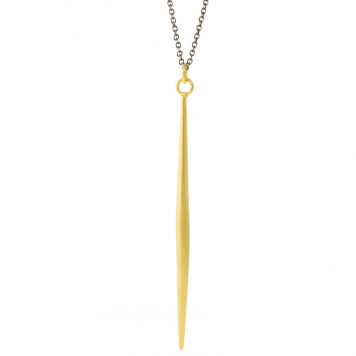 Jane Diaz: Spike Pendant Necklace in Gold Plate (26/30" Round Link Chain)