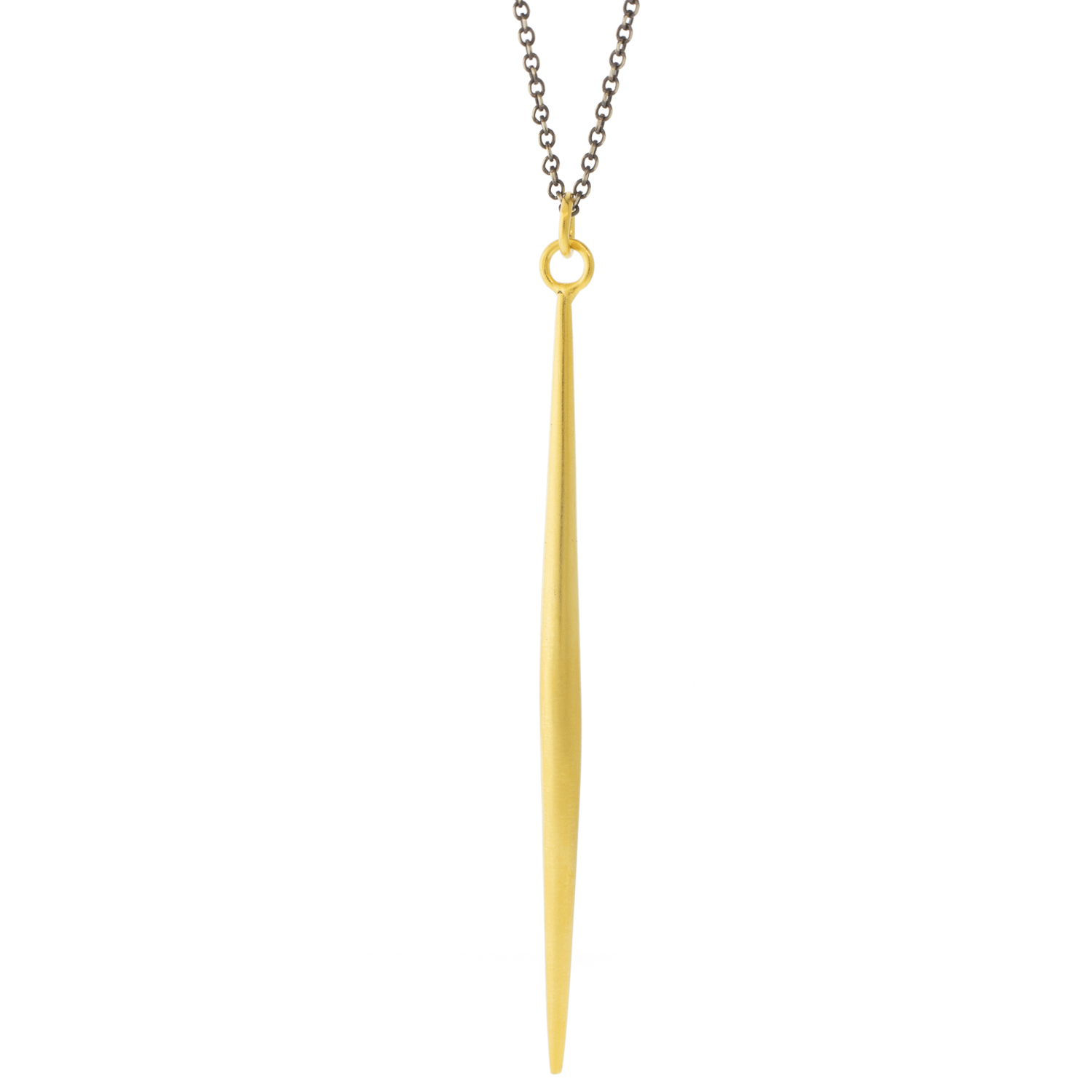 Jane Diaz: Spike Pendant Necklace in Gold Plate (26/30" Round Link Chain)