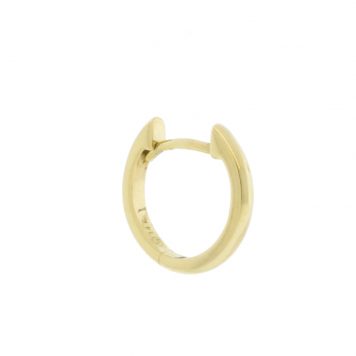 Three Stories Jewelry: SINGLE Shiny gold hoop 14K Yellow Gold, 7/16" x 1/16"