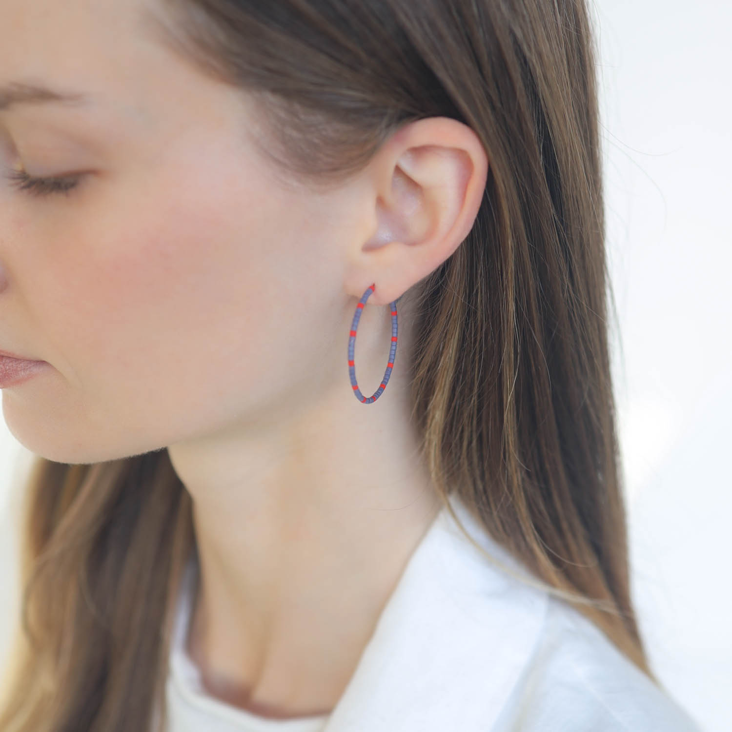 Abacus Row: Dipsea Earrings, Plum/Red - Small