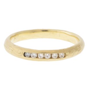 Victoria Cunningham: Ring, Channel Set Diamond, 14K yellow gold