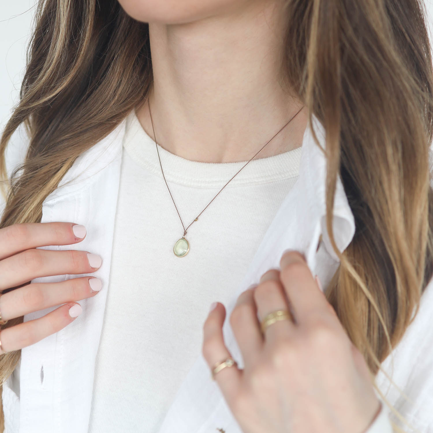 Margaret Solow: Necklace, 14k Gold,Prenhite