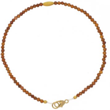 Margaret Solow: Bracelet,18k bead,Hessonite garnet