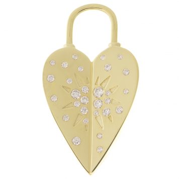 Three Stories Jewelry: Large Love Explosion Heart Pendant,14k YG,0.31 TCW Diamonds